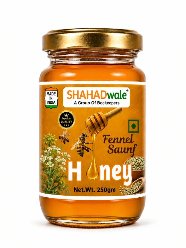 SHAHADWALE Fennel Honey | Saunf Flora Honey - 250 Gm