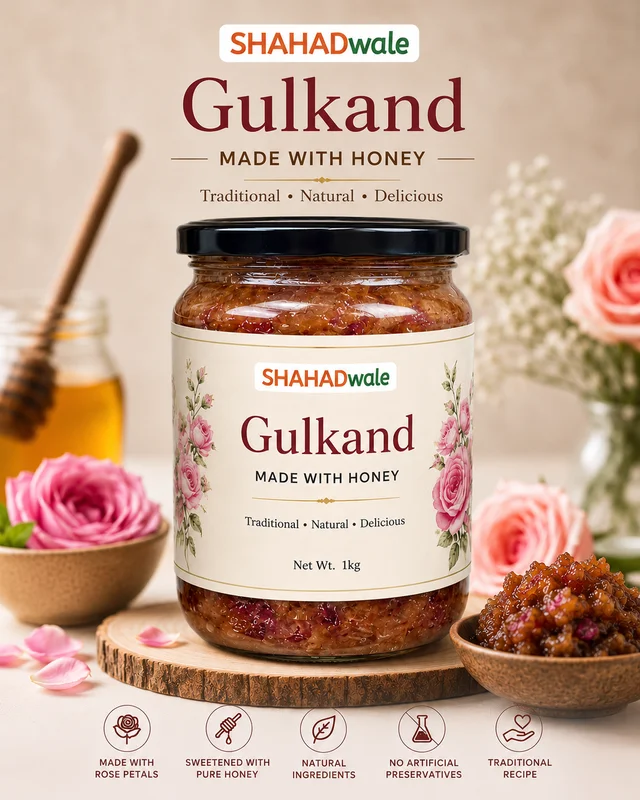 Shahadwale SHAHADwale Honey Gulkand – Traditional Rose Petal Preserve Made with Pure Honey - 1kg