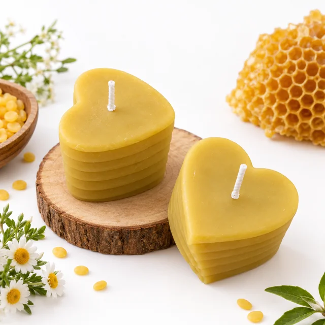 SHAHADWALE Natural Beeswax Candle – Handmade Golden Yellow Candle for Home Décor, Meditation & Gifting - 5 Piece - 60Gm