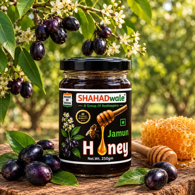 SHAHADWALE Jamun Natural Honey| Raw Jamun Honey | Pure & Unprocessed Forest Honey - 250gm