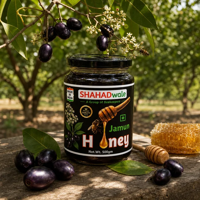 SHAHADWALE Jamun Natural Honey 1Kg | Raw Jamun Honey | Pure & Unprocessed Forest Honey - 500gm