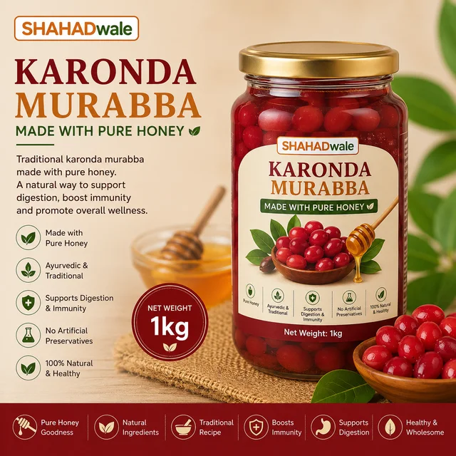 Shahadwale Karonda Murabba in Pure Honey – | Traditional Ayurvedic Preserve - 1 Kg