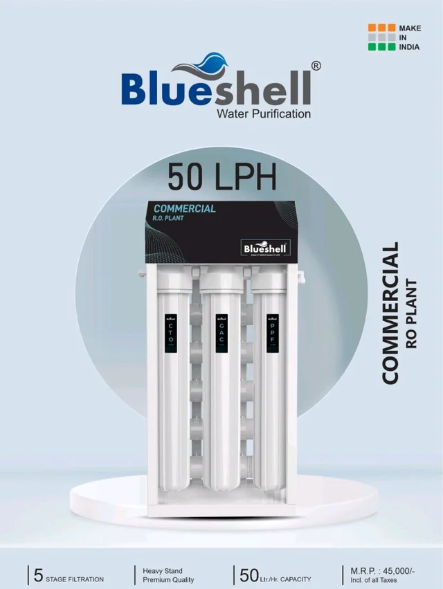 Blueshell RO Water Purifier 50LPH | RO+ALKALINE | Suitable For Borewell, Tank Water

