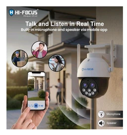 HIFOCUS 4MP Dual Lens Wi-Fi PTZ Outdoor Security Camera, 10X Zoom with Wide & Zoom Views, Color Night Vision, AI Human Detection & Auto Tracking, Two-Way Audio, Siren & Alexa Support