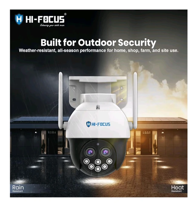 HIFOCUS 4MP Dual Lens Wi-Fi PTZ Outdoor Security Camera, 10X Zoom with Wide & Zoom Views, Color Night Vision, AI Human Detection & Auto Tracking, Two-Way Audio, Siren & Alexa Support