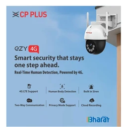 CP PLUS 3MP Outdoor CCTV Camera for Home | 4G SIM-Based Wireless Security Camera | CTC Cyber Secure Tech | Human Detection | Motion Alerts | IR Night Vision 30M | SD Card Recording |