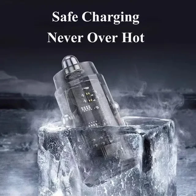 UniBoss 3.4 Amp 40 Watt USB + PD Port Turbo Car Charger (Transparent) - Transparent