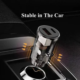 UniBoss 3.4 Amp 40 Watt USB + PD Port Turbo Car Charger (Transparent) - Transparent