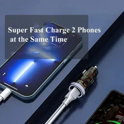 UniBoss 3.4 Amp 40 Watt USB + PD Port Turbo Car Charger (Transparent) - Transparent