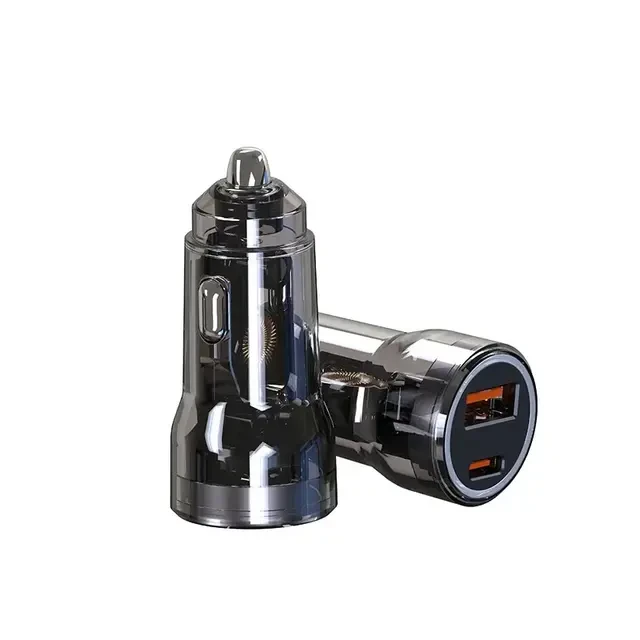 UniBoss 3.4 Amp 40 Watt USB + PD Port Turbo Car Charger (Transparent) - Transparent