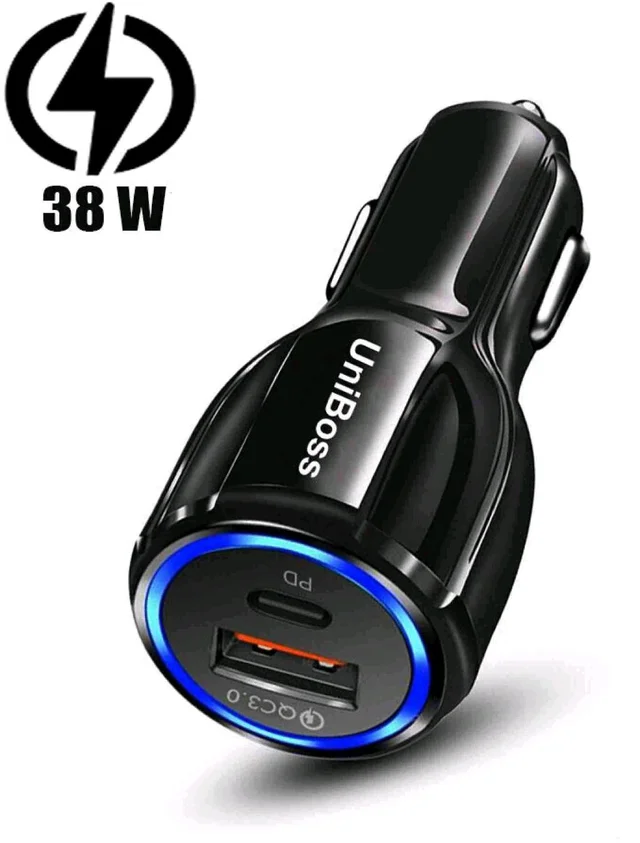 UniBoss 38 Watt USB PD Car Charger - Black