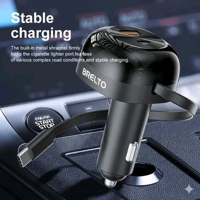 Brelto 85 Watt Retractable Car Charger