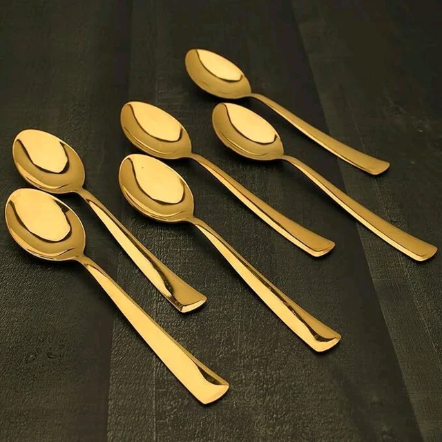 VedaQ Set Of 6 Ultra Table Golden Spoons