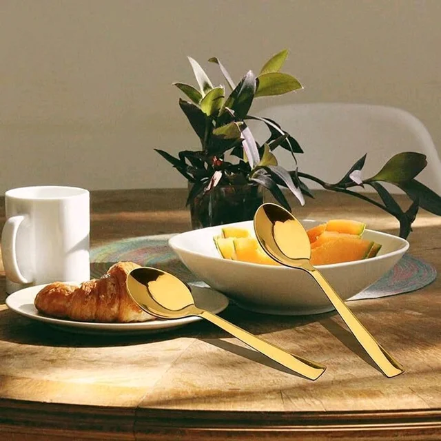 VedaQ Set Of 6 Ultra Table Golden Spoons