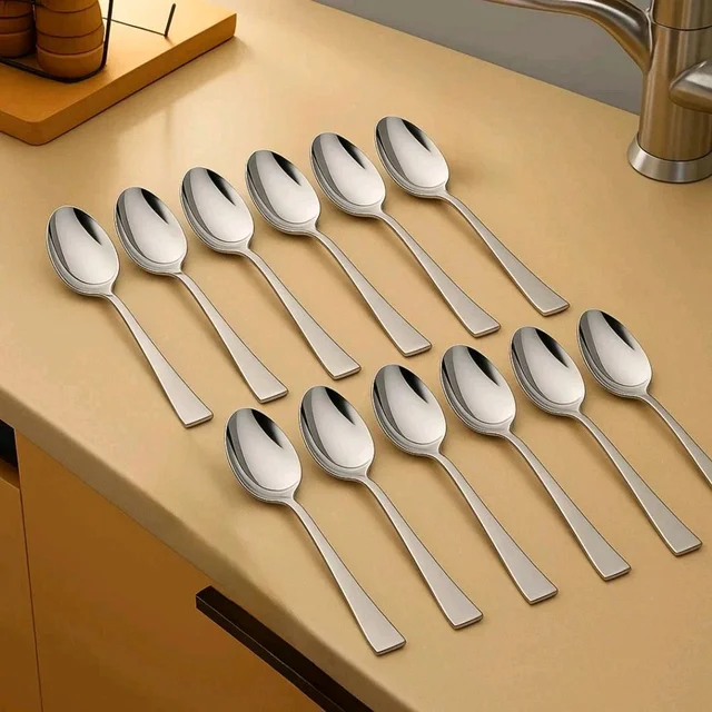VedaQ Set Of 12 Premium Plain Table Spoons