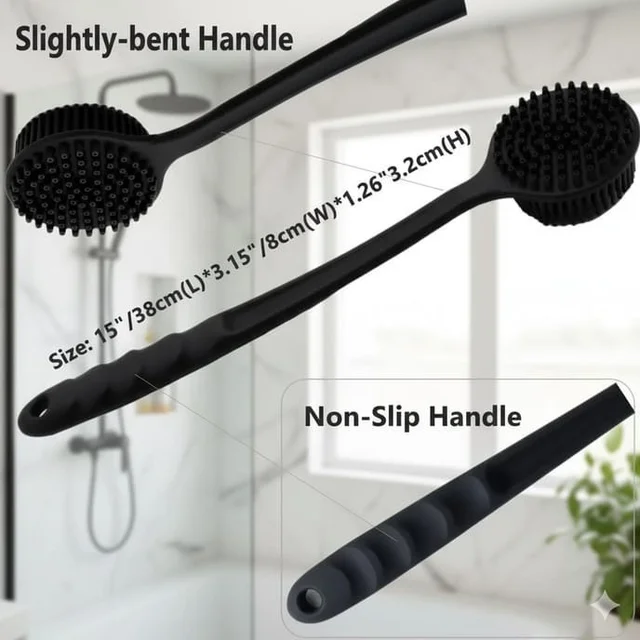 Silicone Bath Brush with Long Handle
