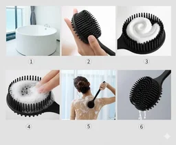 Silicone Bath Brush with Long Handle