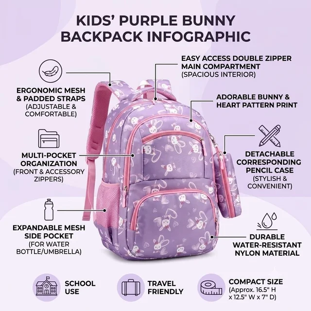Backpack Bag School College Office Laptop