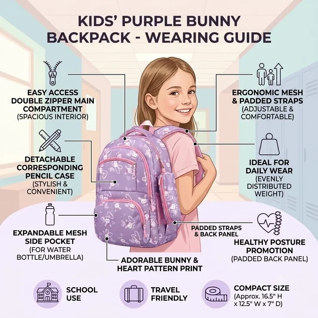 Backpack Bag School College Office Laptop