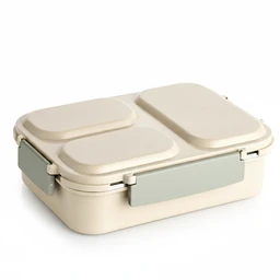 Stainless Steel Lunch Box (3 Compartments) - Beige
