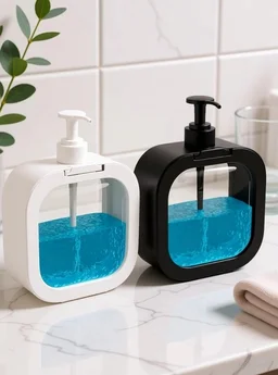 Combo Liquid Soap Dispenser Black & White