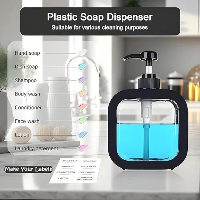 Combo Liquid Soap Dispenser Black & White