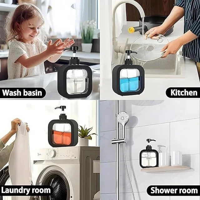 Combo Liquid Soap Dispenser Black & White