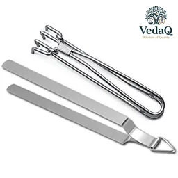 Combo of Steel Chimta and Steel Pakkad Tong