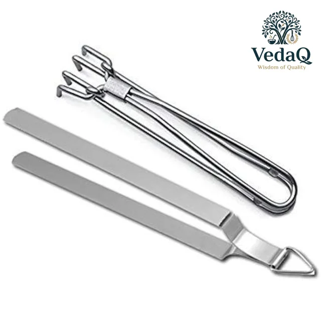 Combo of Steel Chimta and Steel Pakkad Tong