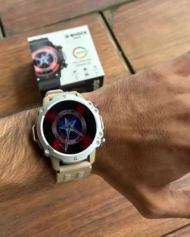 Trending G-shock Avengers Design Smart Watch With Wallpaper Change And Calling, LED display - Green