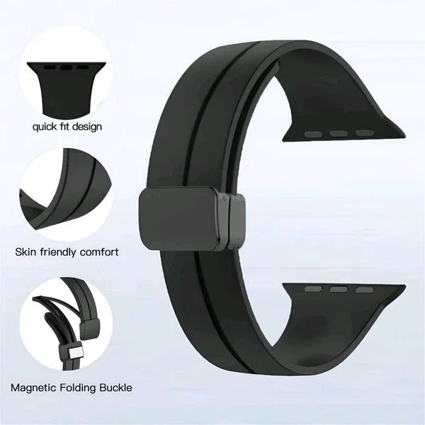 Printme Silicone Sport Band Compatible With Apple Watch 38mm 40mm 41mm 42 Mm 44 Mm 45 Mm 49 Mm - Black