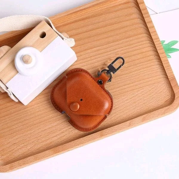 Leather Earphone Case - Cover Drop- Proof Anti- Scratch Charging Earphones Shell for Storage Pro Headphones Leather Bag Portable Accessories Light Case Brown - Brown