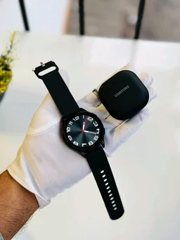 Budget Combo Offer, Galaxy Watch 6 And Galaxy Buds 2 Pro | Super Quality, Bluetooth Calling - Black