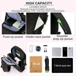 Anti Theft Crossbody Sling Bag ,Waterproof Chest Daypack With USB Charging, Black, One Size, Locomotive Style - Black