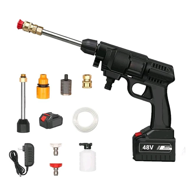 Powerful Pressure Washer with 48v Rechargeable Battery, Cordless High Pressure Washer Gun | Multi Cleaning Works Like Car & Bike Washing, Gardening & Home Cleaning Works