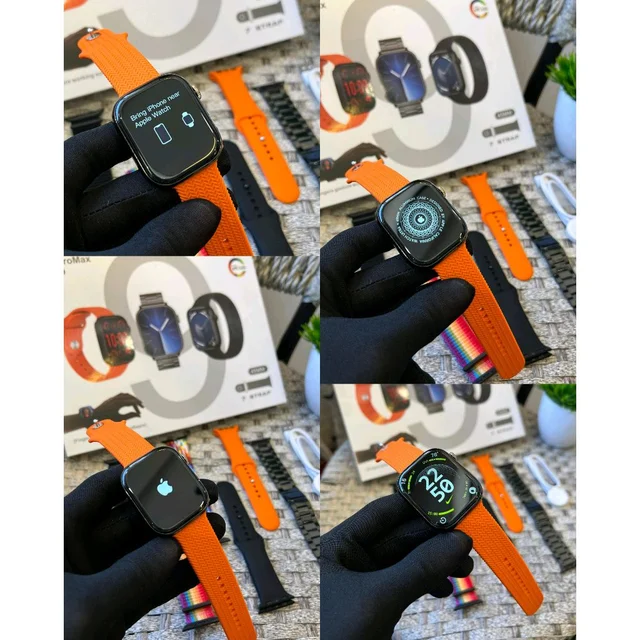 Hk15 Pro Max Ultra 2 Combo, 7 Different Straps And Smartwatch, Change Straps Every Day Of The Week, Means Within 7 Straps, Wireless Fast Charging Cable And Manual Book Included In Box