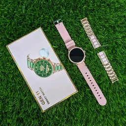 Smartwatch Generation 11 Premium Smartwatch - 2024 Diamond Design With Dual Belts | One Silicon Strap And One Metal