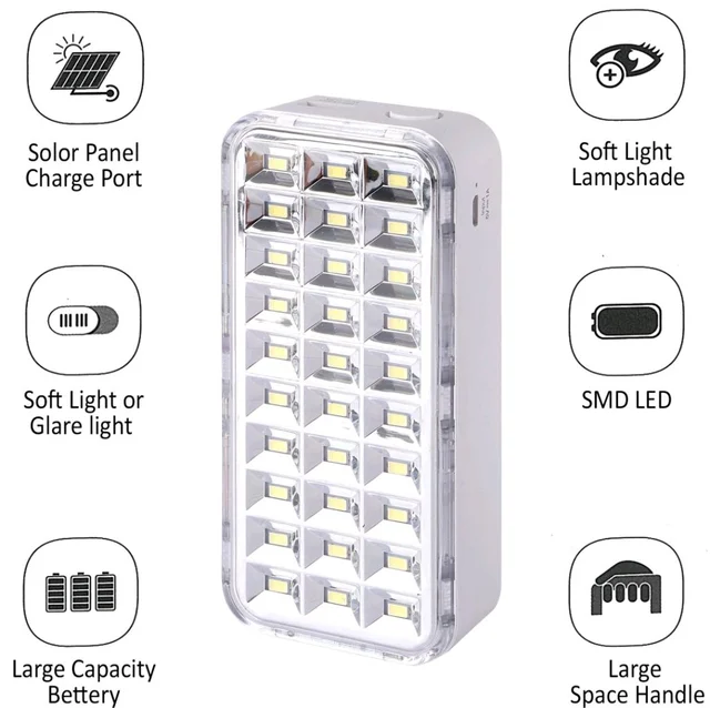 DP 7168 (RECHARGEABLE LED EMERGENCY LIGHT) 2400mAh Battery, 6 W LED, Power Bank 8 hrs Torch Emergency Light