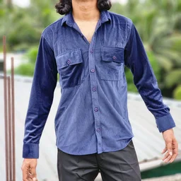 Velvet Double Pocket Premium Quality Shirt - M