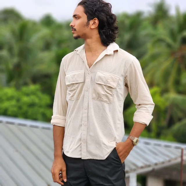 Velvet Double Pocket Premium Quality Shirt - M