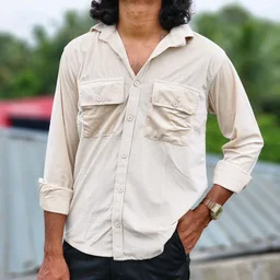 Velvet Double Pocket Premium Quality Shirt - M