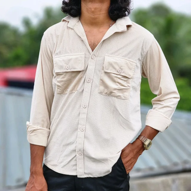 Velvet Double Pocket Premium Quality Shirt - XXL