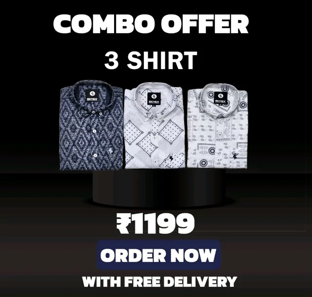3 Shirt Combo Offer, Skiyex Original Cotton full Sleeves Shirt - L