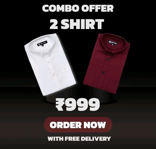 2 Shirt Combo Offer, Skiyex Original Cotton full Sleeves Shirt - L