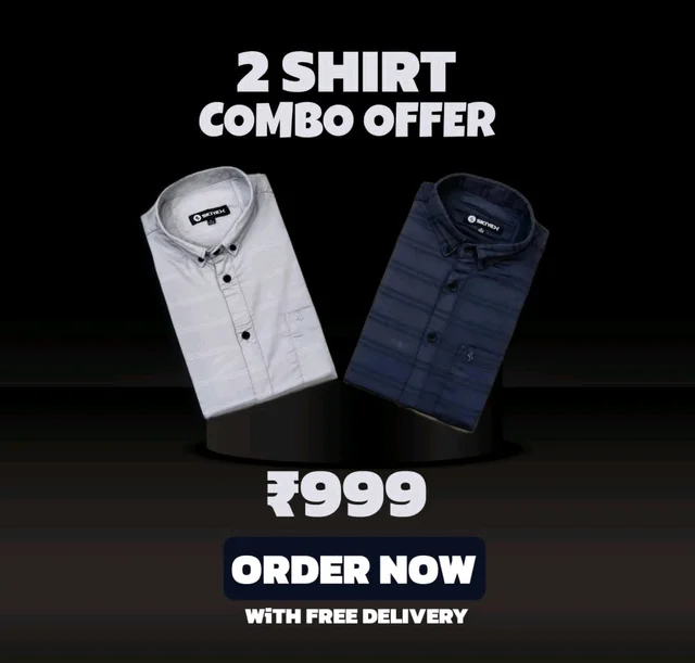 2 Shirt Combo Offer, Skiyex Original Cotton full Sleeves Shirt - L