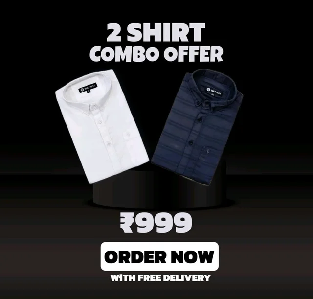 2 Shirt Combo Offer, Skiyex Original Cotton full Sleeves Shirt - L