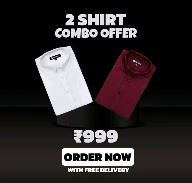 2 Shirt Combo Offer, Skiyex Original Cotton full Sleeves Shirt - L