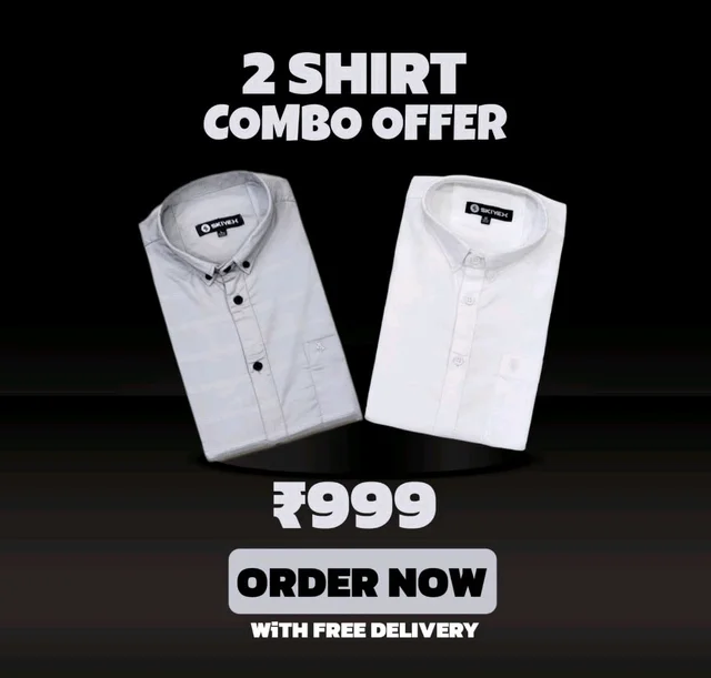 2 Shirt Combo Offer, Skiyex Original Cotton full Sleeves Shirt - L