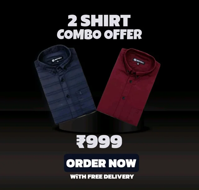 2 Shirt Combo Offer, Skiyex Original Cotton full Sleeves Shirt - L