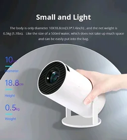 HD Android 11 Projector WiFi 6/BT 5.0 180° Rotation Auto Keystone (4500 Im /1 Speaker /Wireless / Remote Controller) Portable Projector (White)